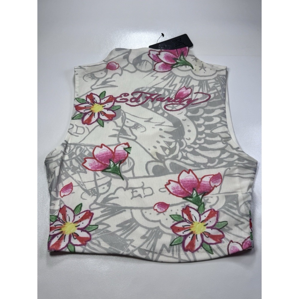 Ed Hardy M Women Tank Top Y2K Street wear Rocker Festival Going Out Grunge